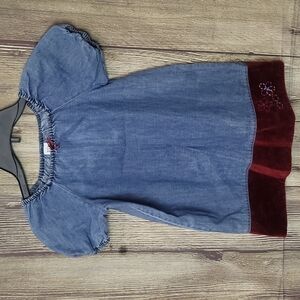 Baby Gap Girls Denim Blue Dress Sz 5XL Short Sleeve